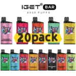 IGET Bar 3500 Puffs- 20 pack Multiple flavors
