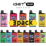 IGET Bar 3500 Puffs- 3 pack Multiple flavors